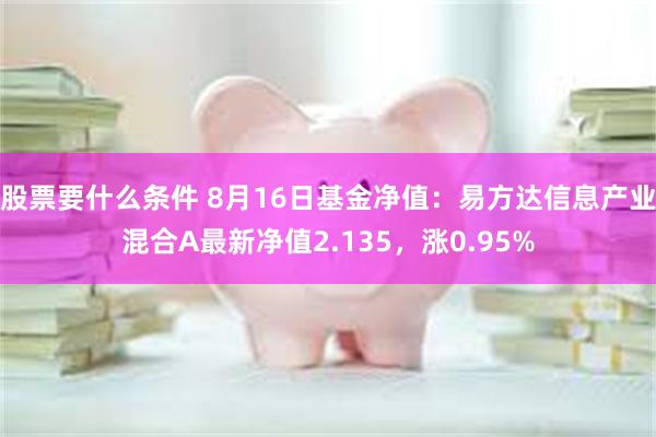 股票要什么条件 8月16日基金净值：易方达信息产业混合A最新净值2.135，涨0.95%