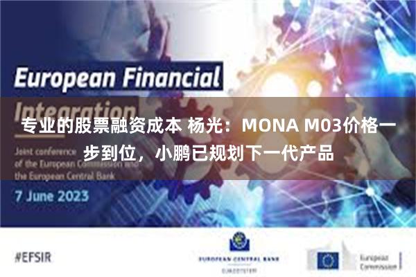 专业的股票融资成本 杨光：MONA M03价格一步到位，小鹏已规划下一代产品