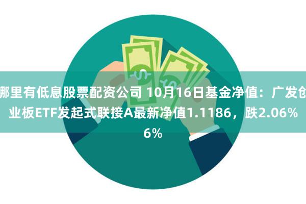 哪里有低息股票配资公司 10月16日基金净值：广发创业板ETF发起式联接A最新净值1.1186，跌2.06%